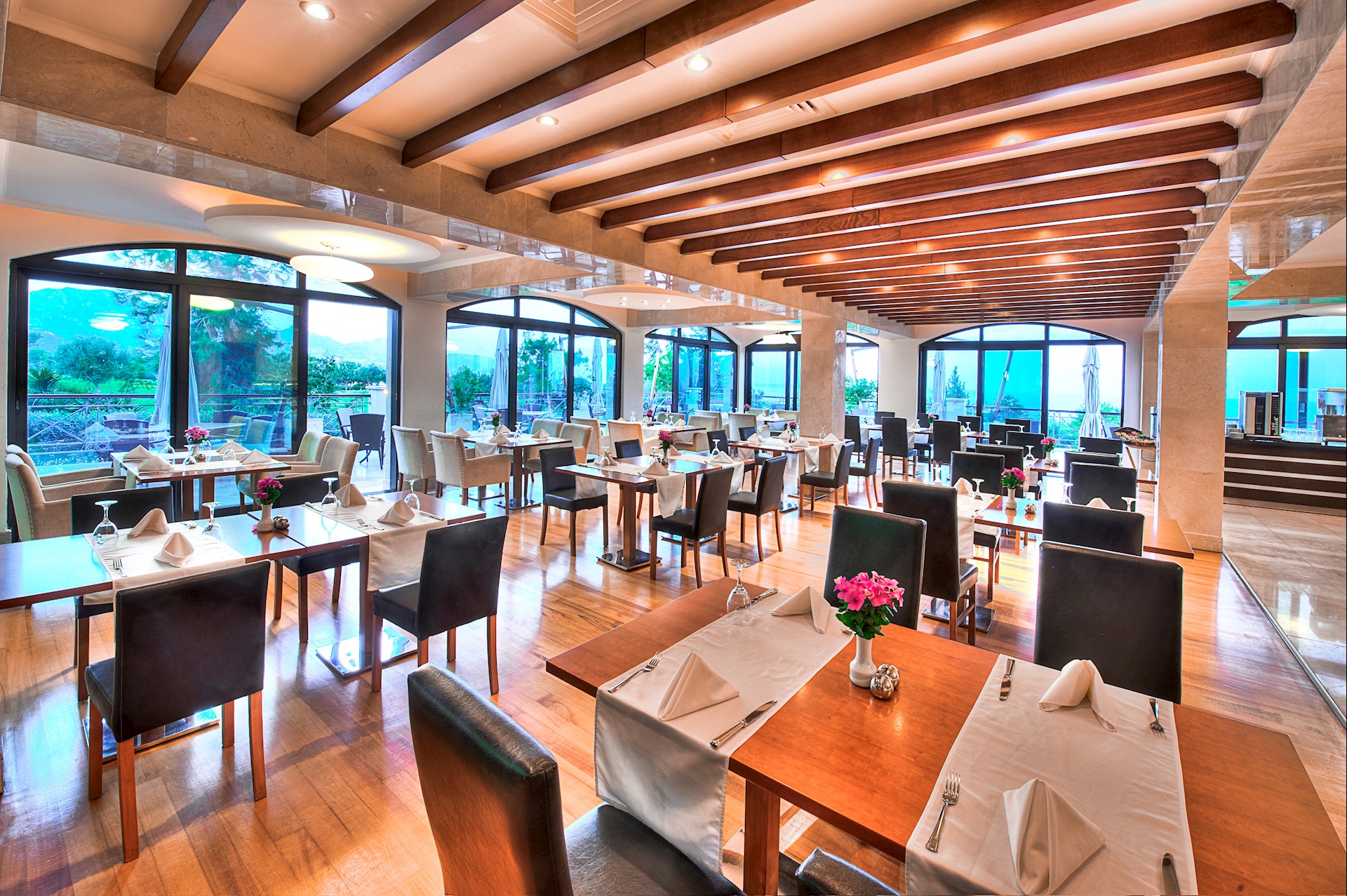 korineum resort inside restaurant view