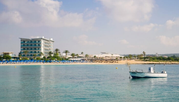 asterias hotel view from sea