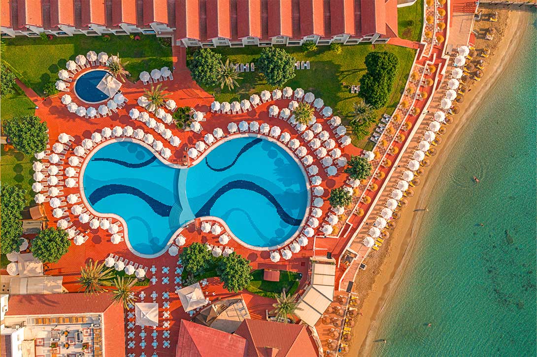 120 Salamis Sunbed Hotel Pool topView