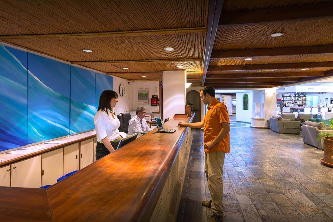 paphos gardens resort hotel reception cyprus
