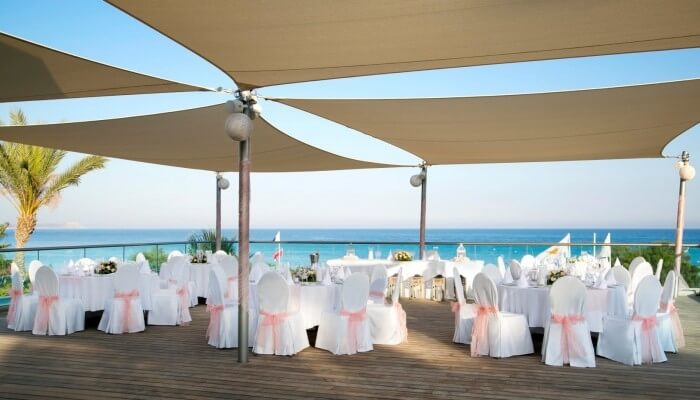 asterias hotel restaurant wedding set