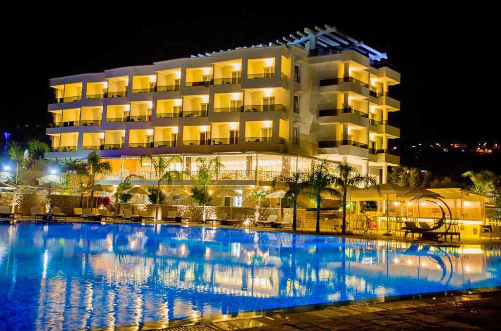 elysium hotel paphos by night