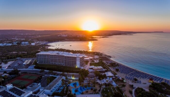 asterias sunset from hotel